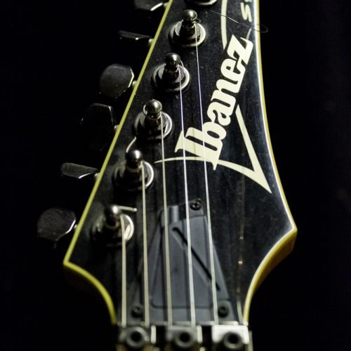 BELGRADE, SERBIA - APRIL 17, 2017: Detail of the Ibanez guitar. Ibanez is a Japanese guitar brand based in Nagoya.